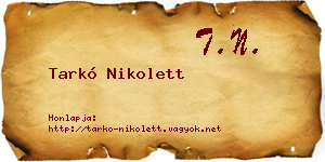 Tarkó Nikolett névjegykártya