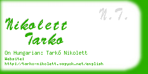 nikolett tarko business card
